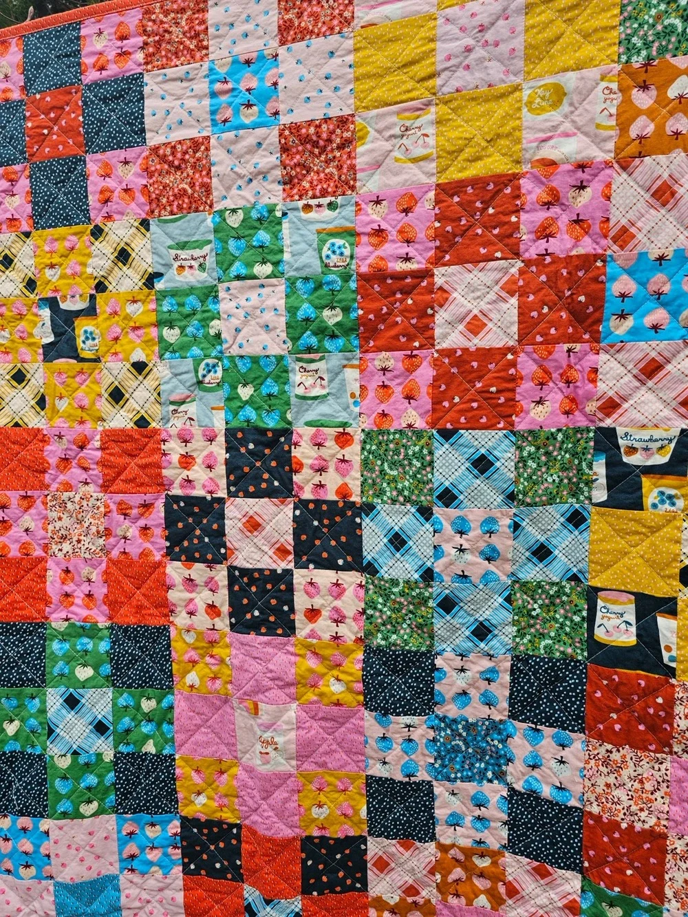 Handmade Patchwork Quilt: Ruby Star Society Strawberry & Friends Heirloom